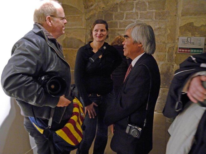 Nick Ut (à droite) à la MEP © Gilles Walusinski Nick Ut (à droite) à la MEP © Gilles Walusinski